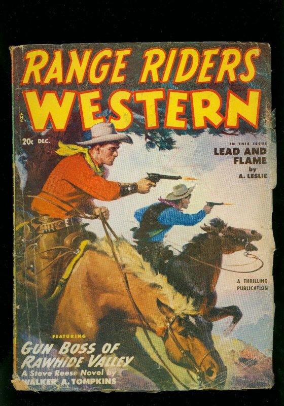 Range Riders Western Pulp December 1950- Steve Reese- Lead and Flame- VG