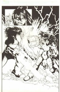 X-Men #196 p.14 - Omega Sentinel vs. Pandemic Splash 2007 art by Humberto Ramos