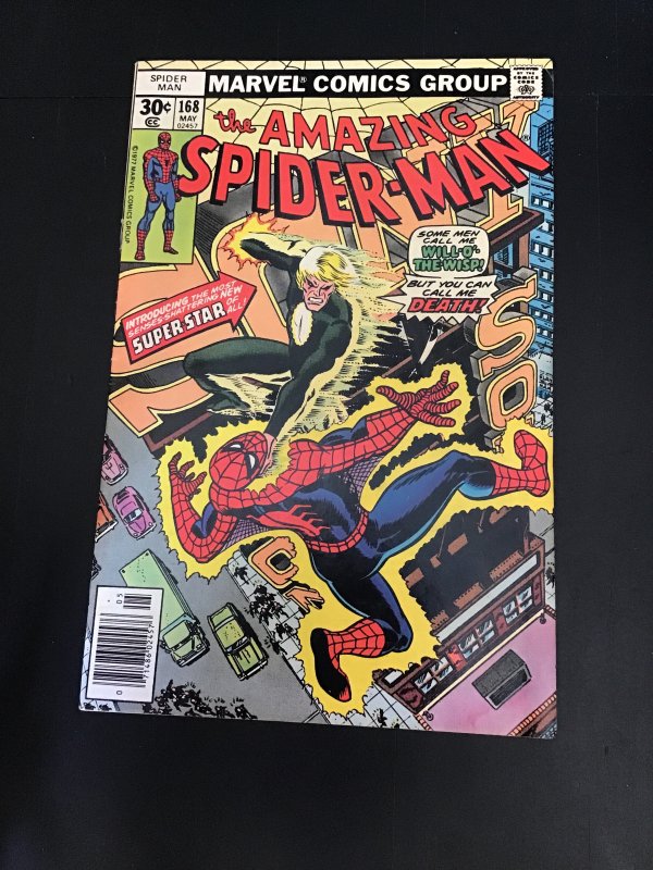 The Amazing Spider-Man #168 (1977) 1st Will-O-The Whisp! C’ville CERT! VF/NM Wow