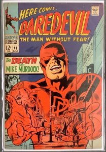 Daredevil #41 (1968, Marvel) - Death of Mike Murdock. VF/NM