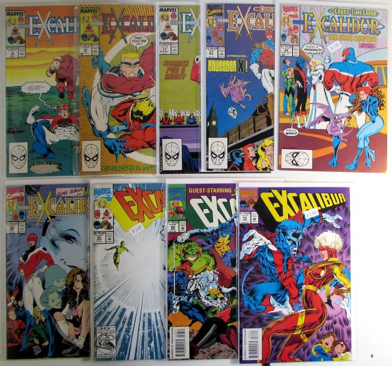 Excalibur Lot of 9 #3, 10, 17, 21, 24, 32, 50, 68, 73 Marvel (1988) Comics