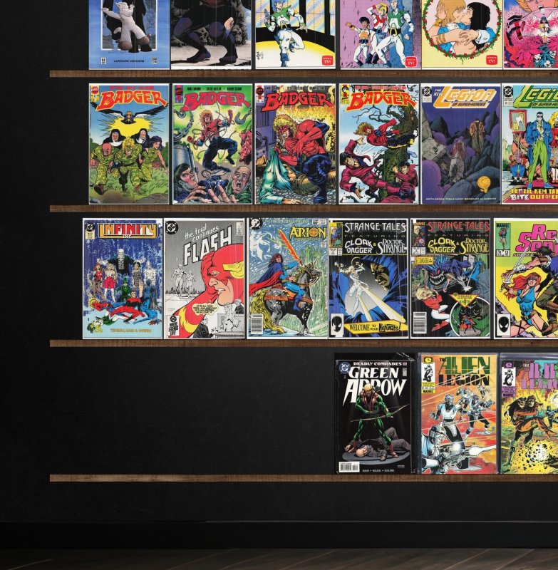 Huge Lot 140+ Comics with Badger, Legion Of Super Heroes, Nexus & More!