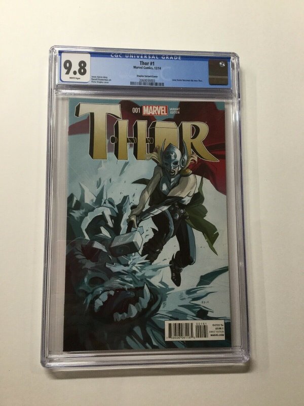 Thor 1 Cgc 9.8 Variant Staples Marvel 2014 Jane Foster Becomes Thor