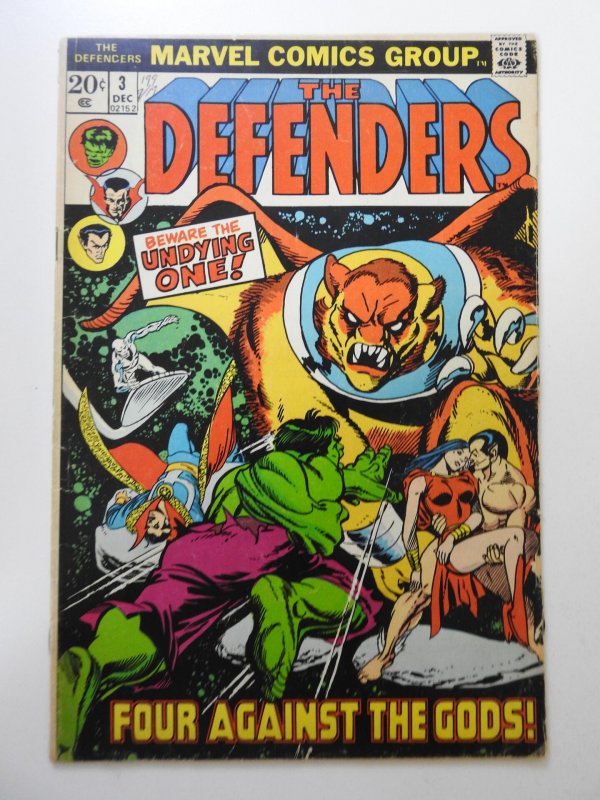 The Defenders #3  (1972) VG- Condition! ink on 1st page