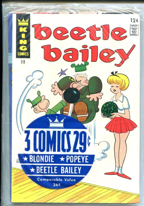 KING COMICS 3 PACK 1960'S-SEALED-BEETLE BAILEY #59-POPEYE #86-BLONDIE-nm