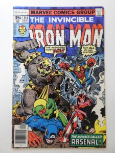 Iron Man #114 (1978) vs Arsenal! Sharp VF Condition!