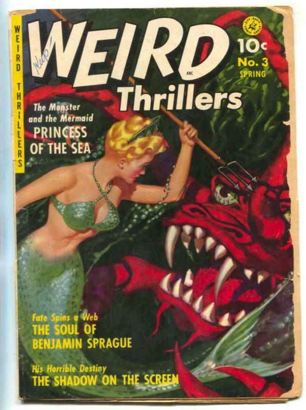 Weird Thrillers #3 1952- Mermaid cover- married cover reading copy