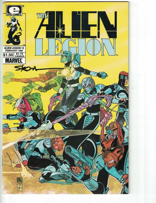 Alien Legion (Vol. 1) #12 FN signed by Larry Stroman - Marvel/Epic Comics 1986