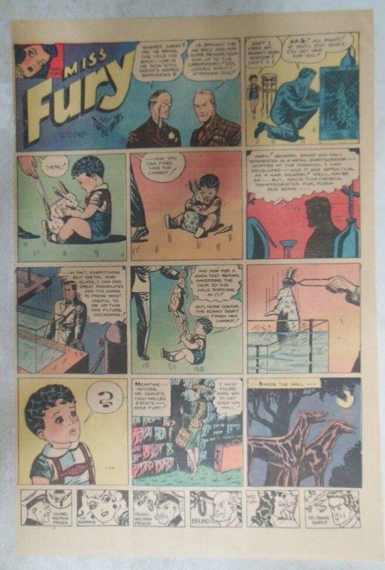 Miss Fury Sunday #196 by Tarpe Mills 1/7/1945 Size: 11 x 15  Very Rare Year #5