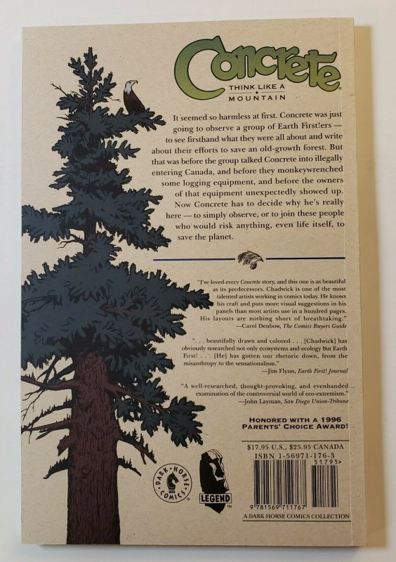 CONCRETE: THINK LIKE A MOUNTAIN TPB SOFT COVER FIRST PRINT NM DARK HORSE  