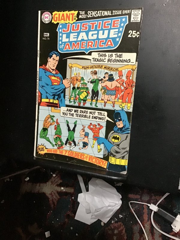 Justice League of America #76 (1969) giant size! High-grade black cover key! VF!