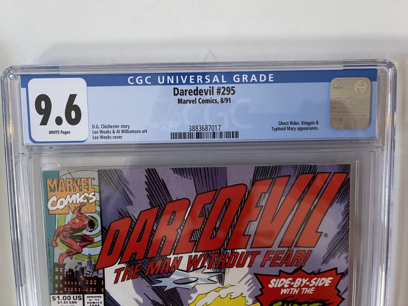 Daredevil #295 CGC 9.6 1991 Marvel Comics Ghost Rider & Typhoid Mary App