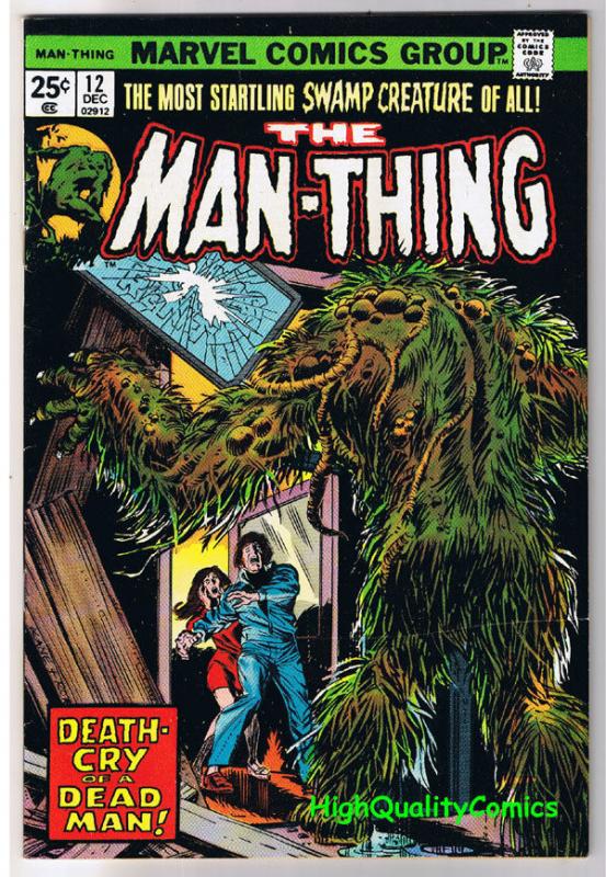 MAN-THING #12, VF-, Steve Gerber, John Buscema, 1974, Fear, more in store