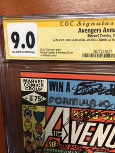Avengers Annual #10(CGC 9.0) Signed By C.Claremont,J.Shooter, M. Golden, AL Mil
