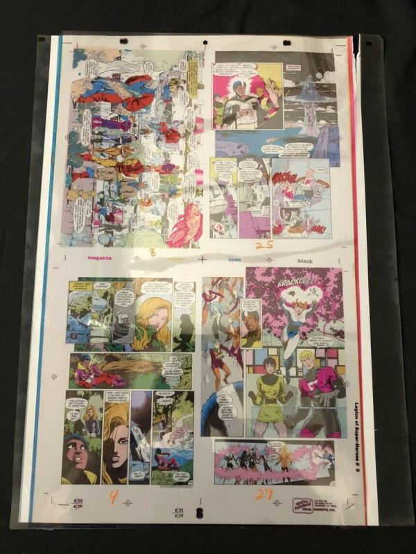 Legion of Super-Heroes #9 Original Production Art- color separation