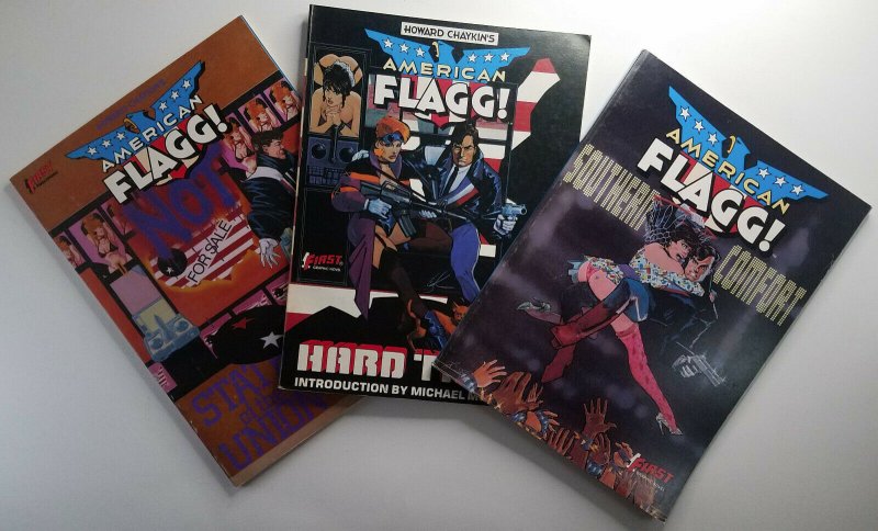 3x Howard Chaykin's American Flagg!: First Graphic Novel 80's All First Printing