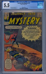 JOURNEY INTO MYSTERY #91 CGC 5.5 THOR SANDU LOKI STEVE DITKO