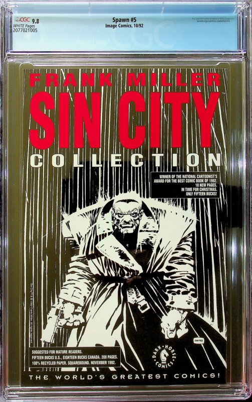 Spawn #5 (1992) - CGC 9.8 Cert#2077021005