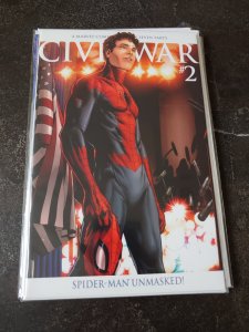 CIVIL WAR #2 (9.0) SPIDER-MAN UNMASKED VARIANT