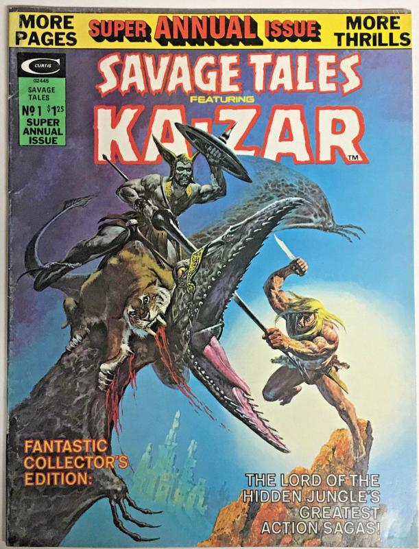 SAVAGE TALES ANNUAL#1 FN/VF 1976  MARVEL BRONZE AGE MAGAZINE