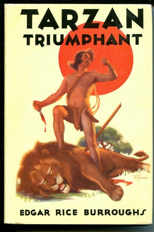 Tarzan Triumphant 1948-ERB-Studley Burroughs-hardback cover-fire survivor-VF/NM