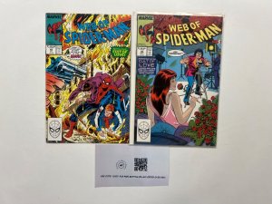 2 Web Of Spiderman Marvel Comic Books # 42 43 Thor Defenders Avengers 86 SM10