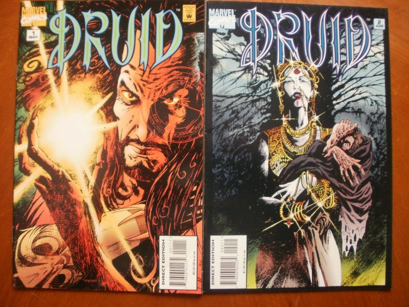 2 Near-Mint Marvel Comic: DRUID #1 #2 (May Jun 1995) Warren Ellis Leonardo Manco