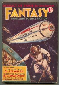 Fantasy #3 1939- British Pulp- Stick Men- rocket cover