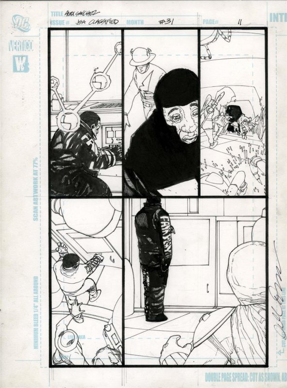 JSA: Classified #31 pg 11 Alex Sanchez Original Art  Mr.Terrific Justice Society