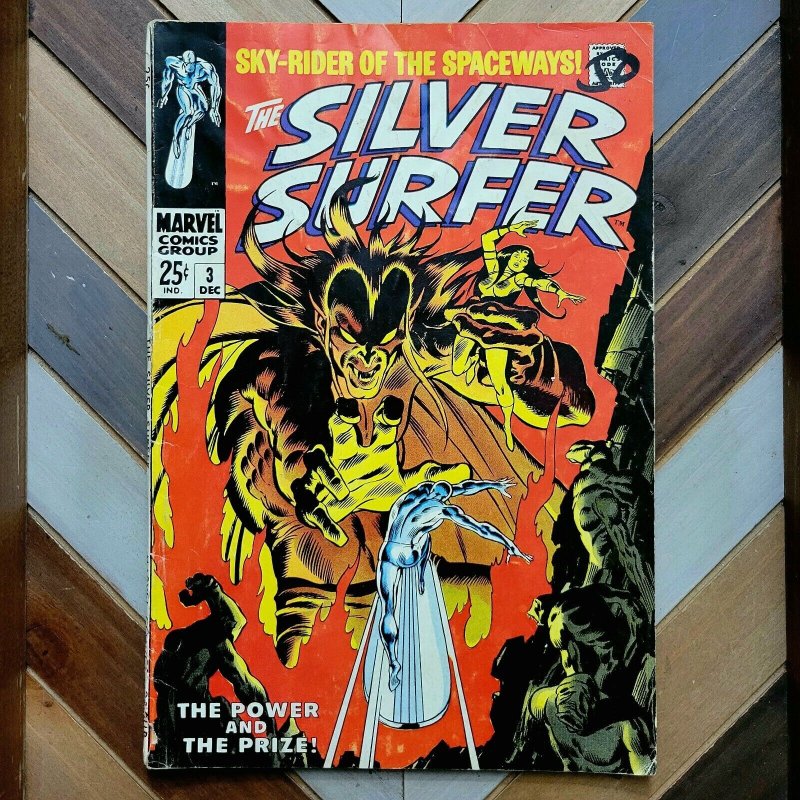 THE SILVER SURFER #3 VG Marvel 1968 KEY 1st App MEPHISTO J.Buscema Art + WATCHER