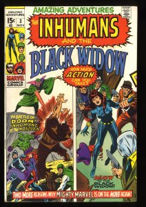 Amazing Adventures #3 VF- 7.5 Black Widow Inhumans!