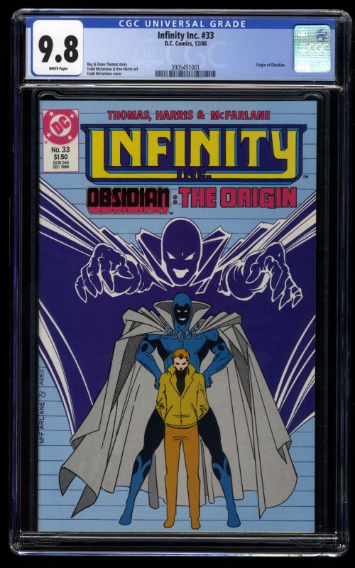 Infinity, Inc. #33 CGC NM/M 9.8 White Pages Todd McFarlane Art!