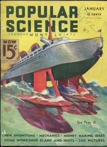 POPULAR SCIENCE 01/1936-PULP STYLE COVER-9 X 12-good/vg