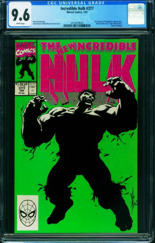 INCREDIBLE HULK #377-CGC 9.6 1st Professor Hulk-unpressed 2014539003