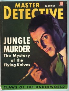 MASTER DETECTIVE JAN 1936-VG+-HYPODERMIC NEEDLE CVR!-TRUE CRIME MAG VG+