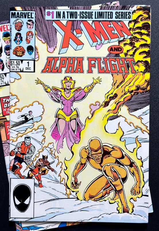 X-Men/Alpha Flight #1,2 (1985) Newsstand -[KEY] 1st App of Shadow Gods - VF/NM!