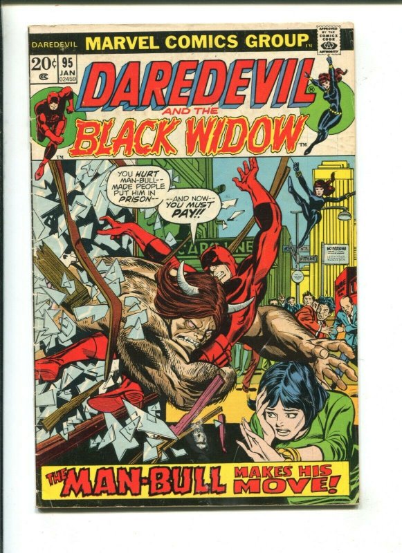 DAREDEVIL #95 - BLACK WIDOW MAN-BULL MAKES HIS MOVE (4.0) 1973