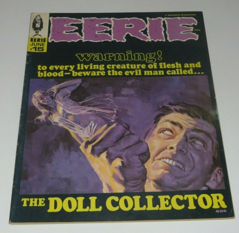 Eerie #15 VG/FN 1968 Silver Age Horror Magazine Haunted Strange Doll Collector 