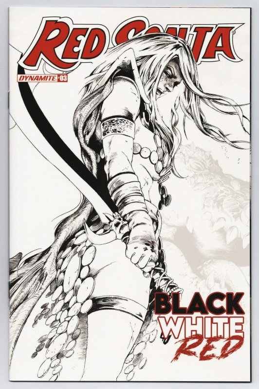 Red Sonja Black White Red #3 Cvr F 1:15 Lau B&W Variant (Dynamite, 2021) NM