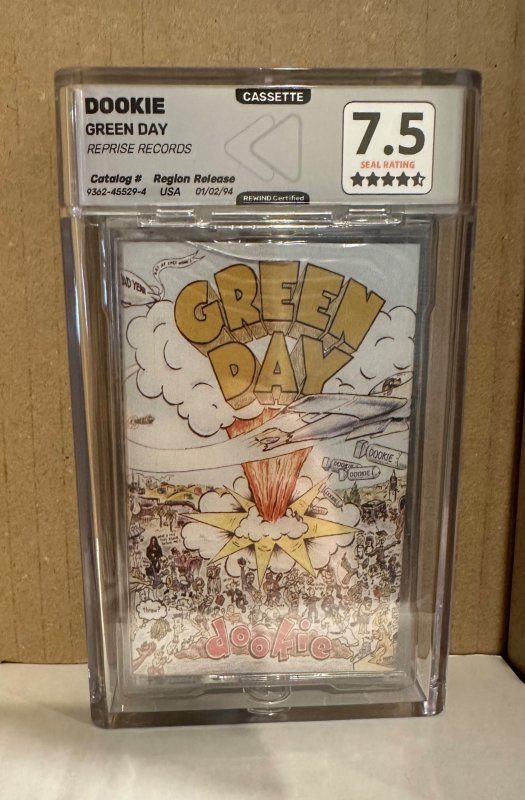 Green Day “Dookie” cassette Rewind graded 7.5 4.5/5 seal Major Label Debut HTF