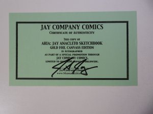 Aria: Jay Anacleto Sketchbook gold foiled canvass edition Signed W/ COA