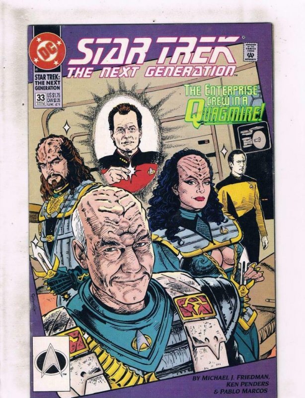 STAR TREK Next Generation #33, NM-, Picard, Data, Laforge, Riker, 1989 1992