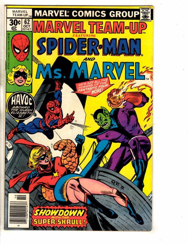 Lot Of 5 Marvel Team-Up Comic Books # 60 61 62 67 69 Spider-Man Hulk Thor PP2