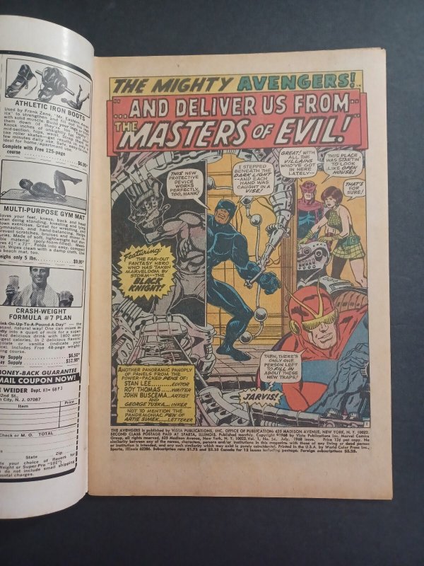 Avengers #54 - 1st cameo Ultron - KEY - 1968 - FN/VF