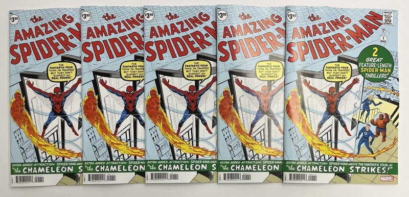 AMAZING SPIDER-MAN 1 (5x COPIES) FACSIMILE EDITION 2022 IN-HAND NM PROSHIPPER