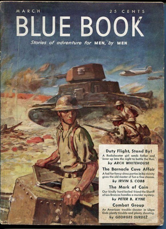 BLUE BOOK PULP-MARCH 1942-VG/FN-STOOPS COVER-BEDFORD-JONES-SURDEZ-MORRIS VG/FN