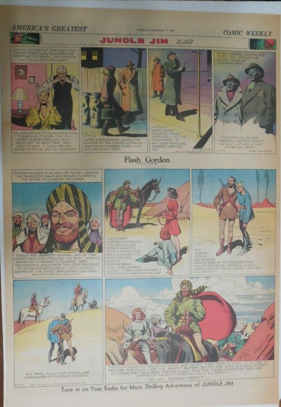 Flash Gordon Sunday by Alex Raymond from 2/7/1943 Large Full Page Size !