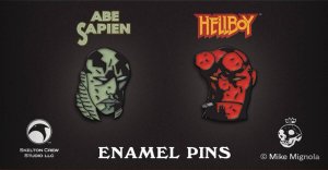 HELLBOY & ABE SAPIEN LIMITED EDITION ENAMEL PINS - SKELTON CREW STUDIO