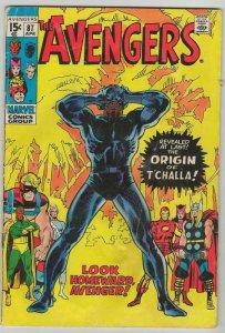 Avengers #87 ORIGINAL Vintage 1971 Marvel Comics Origin of Black Panther