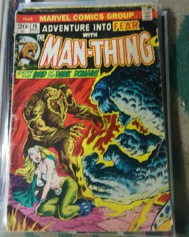 ADVENTURE INTO FEAR # 15 1977 MARVEL  MAN THING TED SALLIS MOVIE SOON  key solo